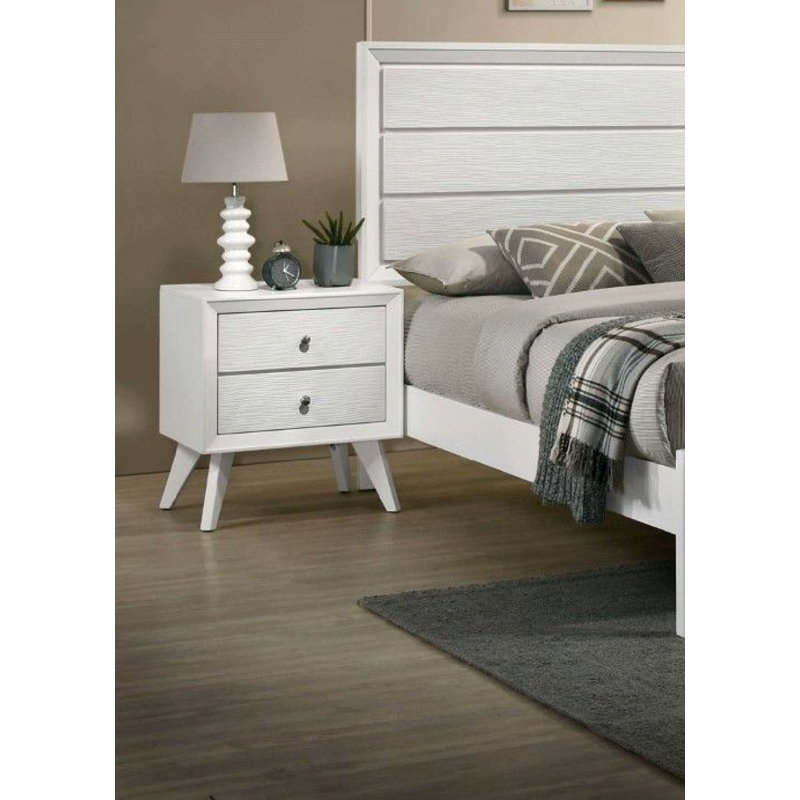 Table de chevet contemporaine de couleur blanche 1Pc