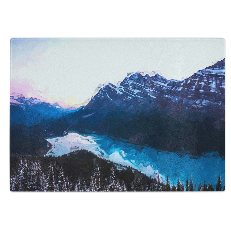 Tempered Glass Peyto Lake in Alberta Canada Chopping Board, 39 cm W x 28.5 cm L