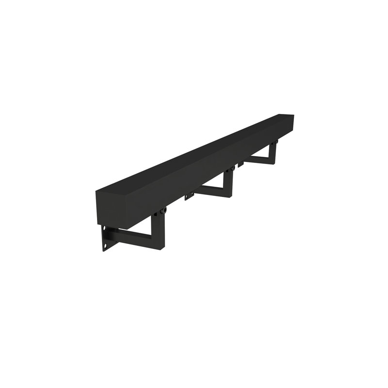 1-1/2in. x 1-1/2in. x 96in. Square Metal Wall Handrail, Black, Matte Black