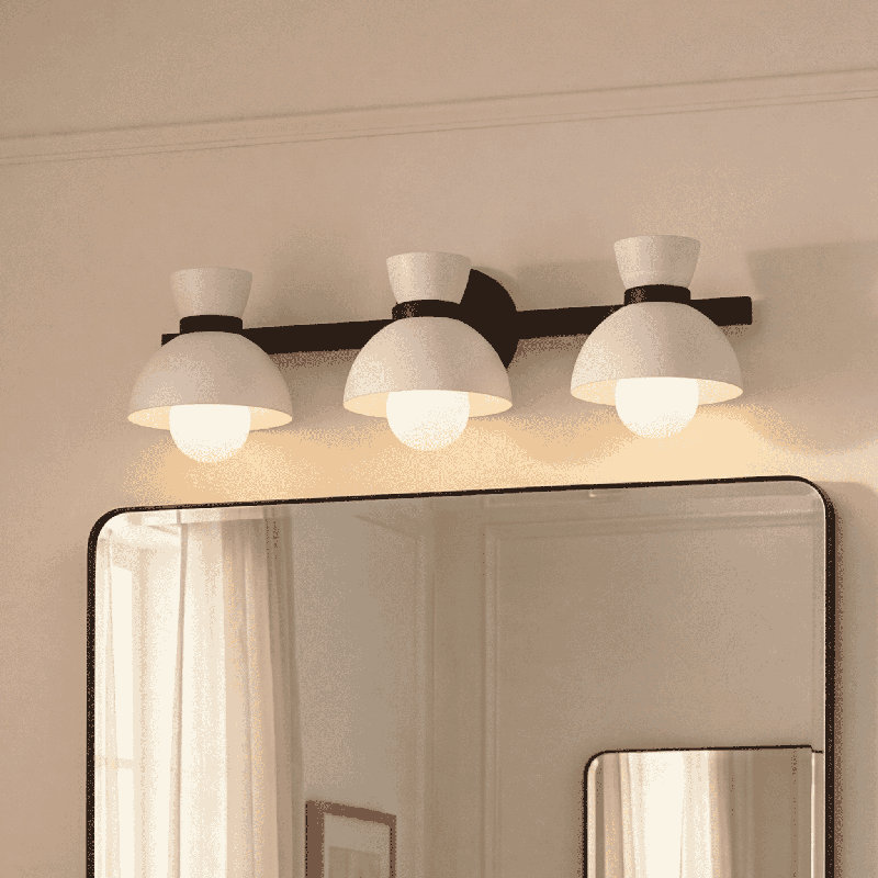Éclairage pour meuble-lavabo de salle de bain 3 lumières Zurie, Noir mat
