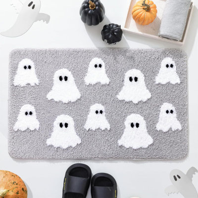 Tapis douillet 23,6 x 15,7 po à motif d'Halloween super doux pour ajouter des couleurs d'horreur à votre porche ou à votre espace intérieur pour les fêtes et les événements d'Halloween