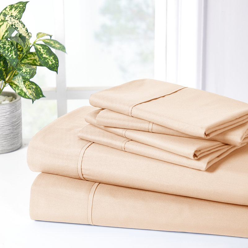 Charcoal Gray Twin Bamboo and Microfiber Sheet Set