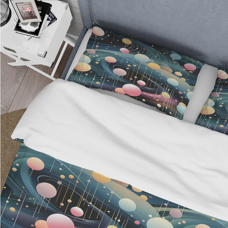 Ensemble de housse de couette Celestial Dreams Galaxy, Housse de couette pour très grand lit et 2 très