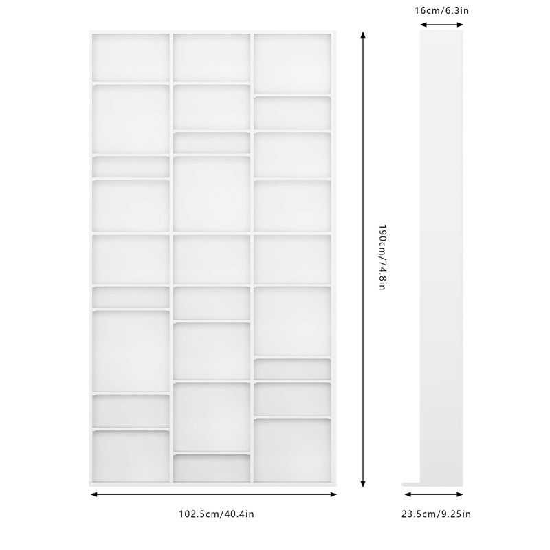 Bevus 190cm H x 102.5cm W Standard Bookcase