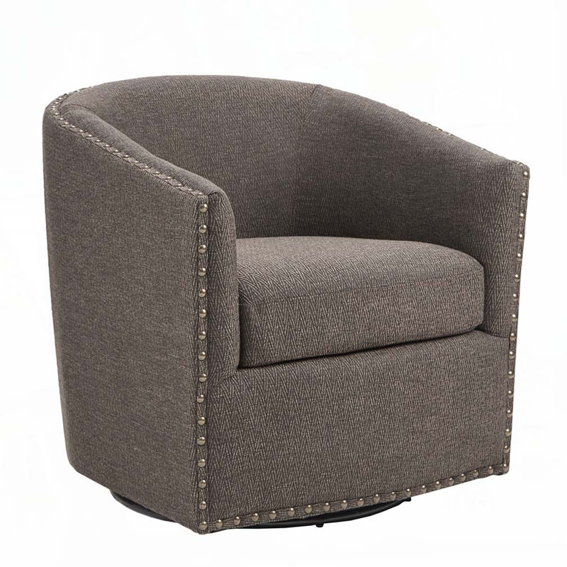 Fauteuil demi-tonneau pivotant rembourré
