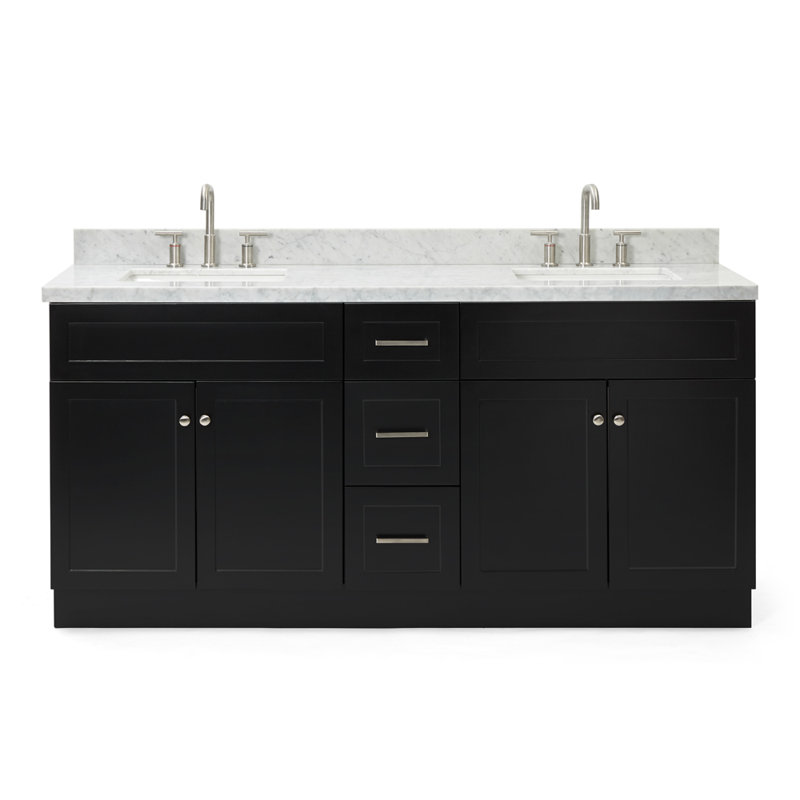 Ensemble de meuble-lavabo double 73 po Hamlet, Noir
