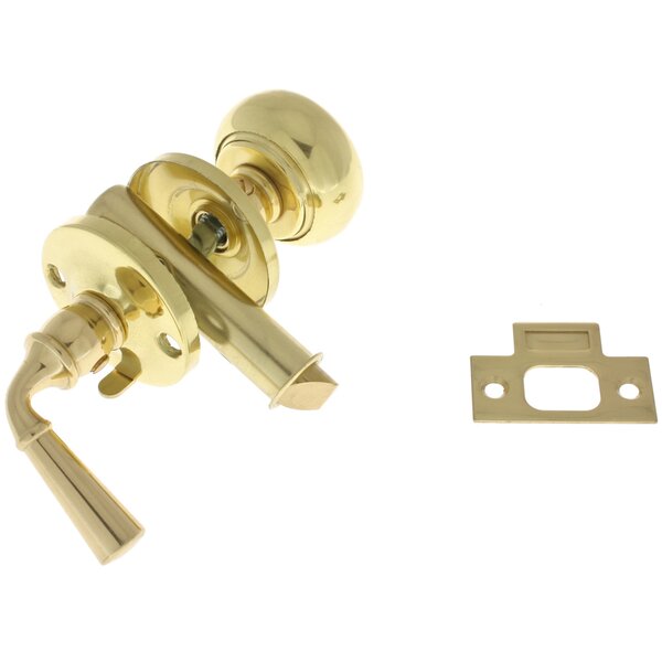 Prime-Line Victorian Mortise Entry Lock Set - Steel - Polished Brass - 2  3/8-in L x 7/8-in W x 7-in H