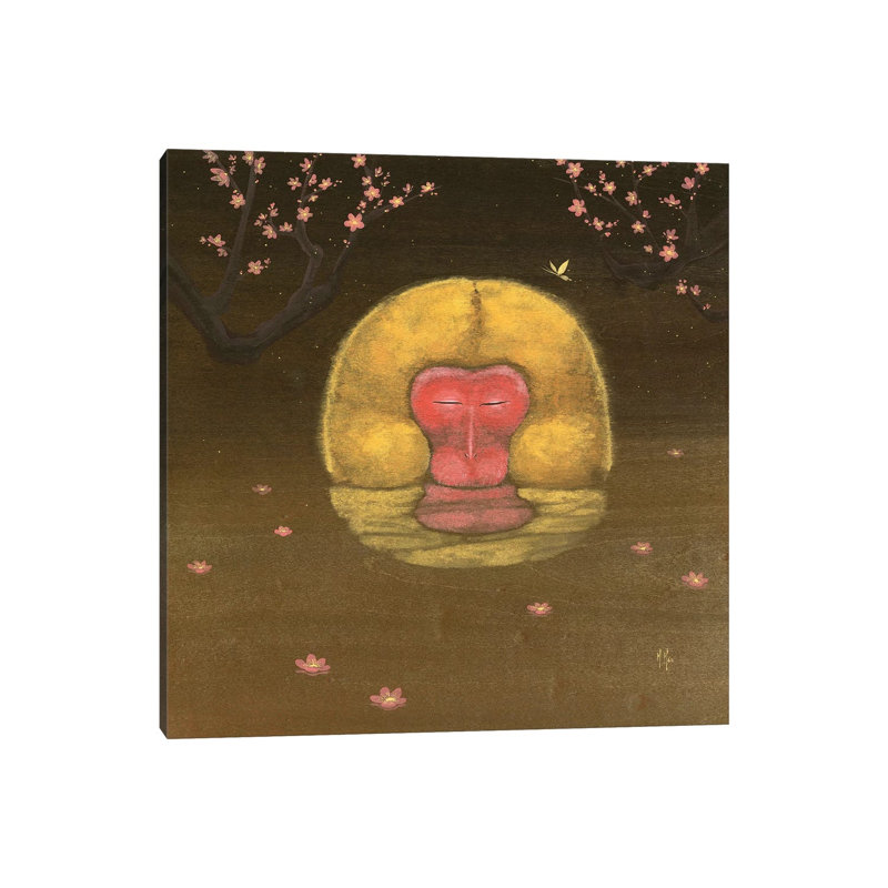 Monkey And Plum Blossoms by Martin Hsu - Print on Canvas, Wrapped Canvas, 66.04 cm H x 66.04 cm W x 3.175 cm D