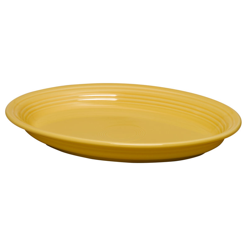 Plat de service ovale Fiesta Serveware, Turquoise, H 1,75 po x l 13,62 po x L 13,62 po