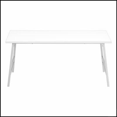 Table basse moderne moderne avec stratifié blanc et pieds en métal gris, parfaite pour les salons élégants