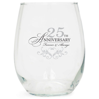 Wine Glass 25th Anniversary Forever 15oz