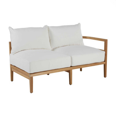 Santa Barbara 57.5" Wide Outdoor Teak Loveseat with Cushions