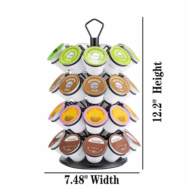 Rotatable 4-Layer Capsule Holder With Storage For 36 K-Cup Capsules, Black