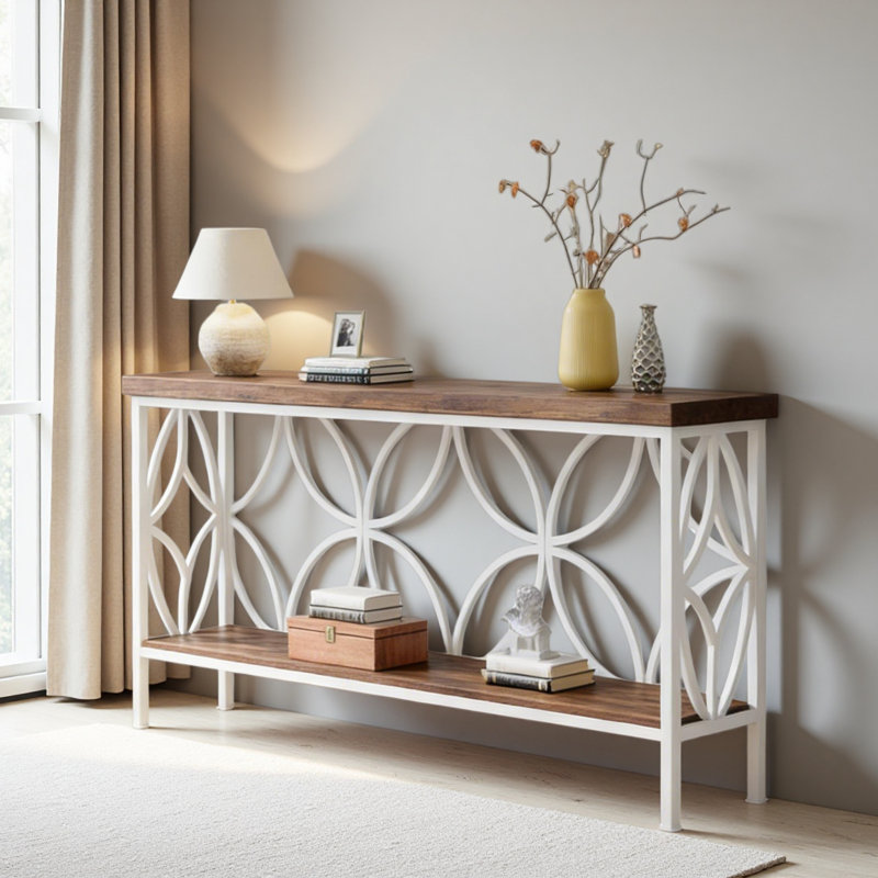 Stylish Coffee Table,Nordic Style Sofa Table,2-Tier Console Table