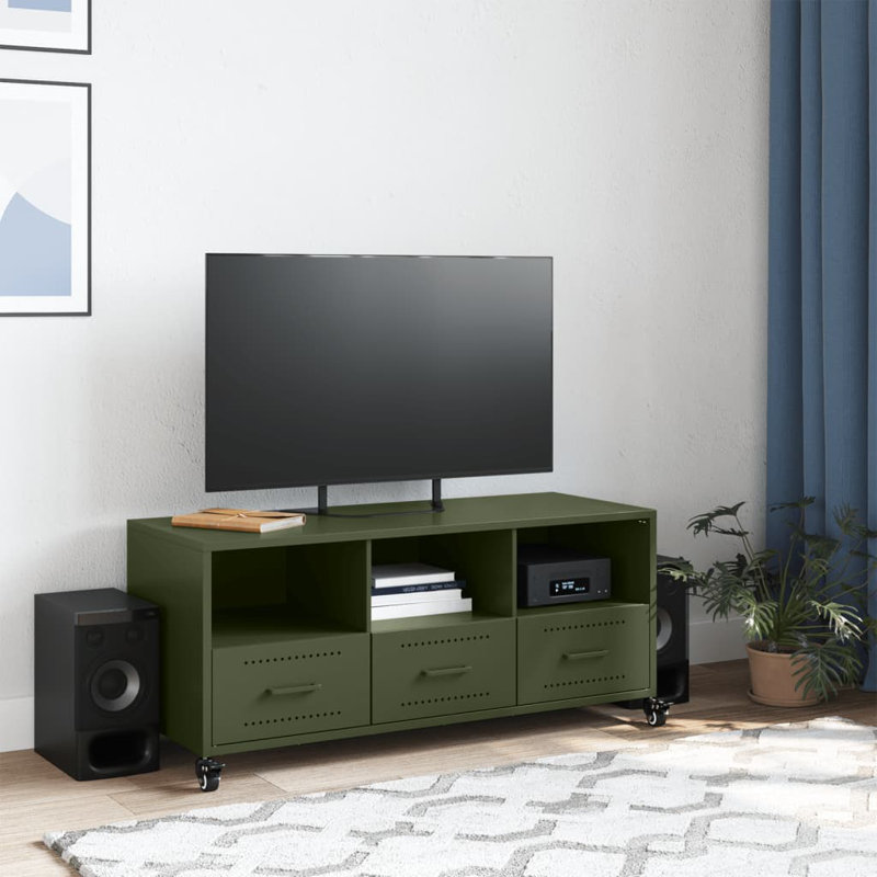 Alayza Unfinished TV Stand for TVs up to 24", Mustard, 100.5cm