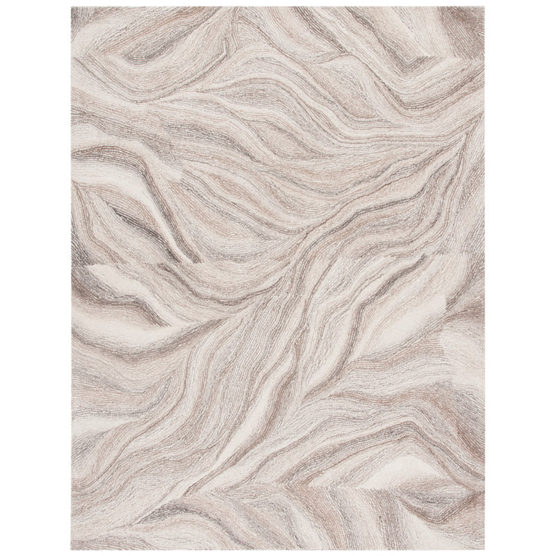 Rackley Hand Tufted Wool And Cotton With Latex Abstract Rug, Rectangle 8' x 10'