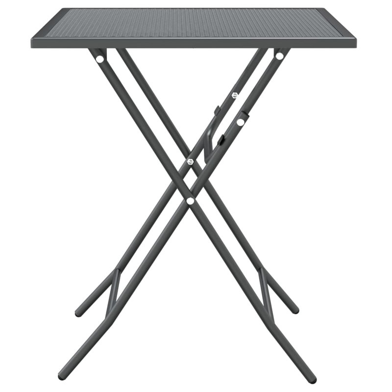 Garden Table Anthracite Expanded Metal Mesh Small Outdoor Accent Dining Table