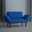 Causeuse bleue - Futon compact pour les petits espaces dans le salon et la chambre à coucher. Les pieds hauts facilitent le sous-nettoyage. Canapé avec accoudoirs Assemblage avec instructions incluses. Aucun outil supplémentaire-567867670