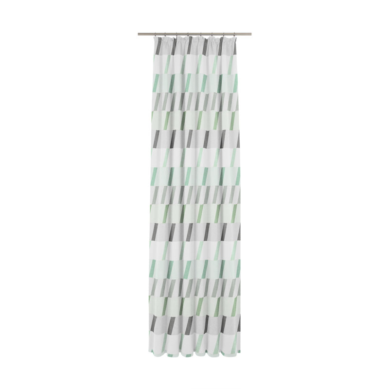 Lopez Room Darkening Single Panel, 225cm H x 132cm W, Light green/Grey/Black