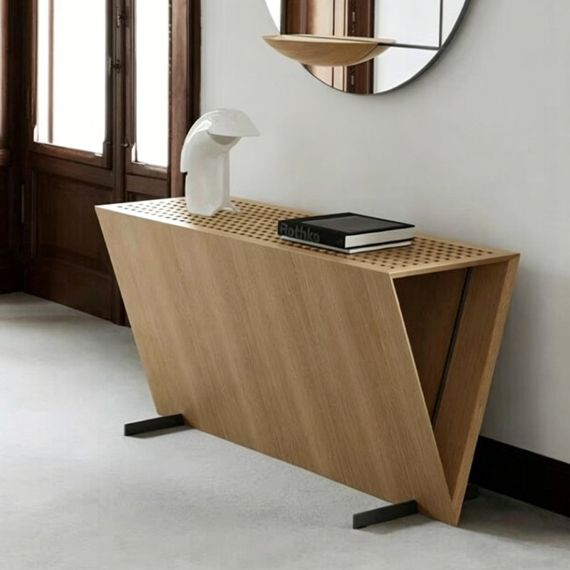 Console nordique de style géométrique moderne, H 31,5 po x l 63 po x P 17,7 po