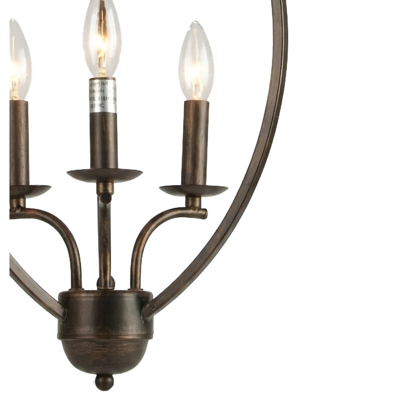 Luminaire suspendu en fer 3 lumières bronze foncé