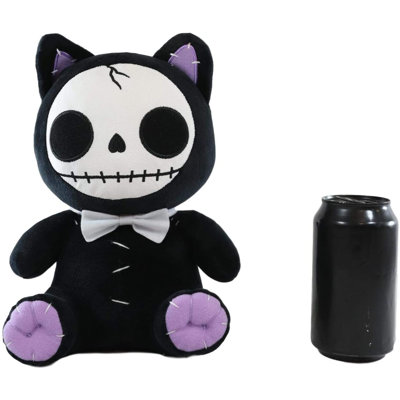 Ebros Furry Bones - Chaton vaudou noir avec une poupée en peluche et un nœud papillon 10 po H Furrybones de collection Mao Mao Kitty