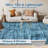 Washable Area Rug, Vintage Distressed Low Pile Non-Slip Foldable Retro Abstract Indoor Floor Carpet, Blue, 2'x8'-24305446-24305467