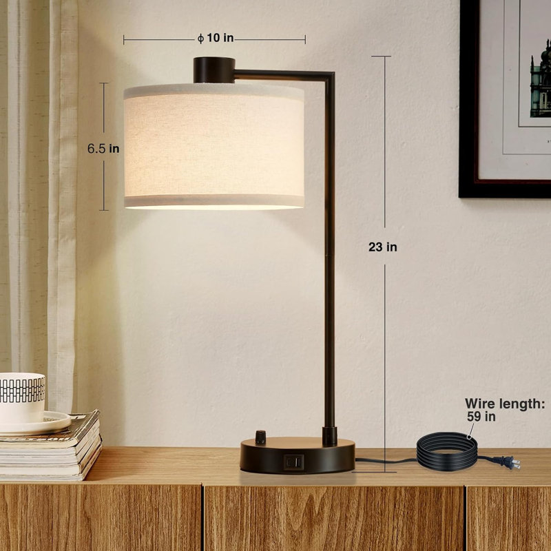 Set Of 2 Fully Stepless Dimmable Black Table Lamps