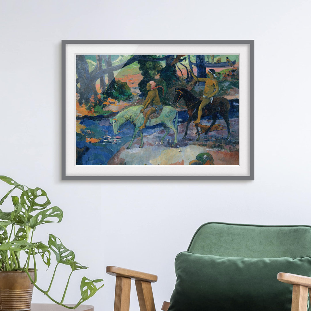 Gerahmtes Poster The Flight von Paul Gauguin