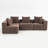 Modular Sectional For Living Room, Full-Foam Build, Textured Brown Upholstery, Compact Compressed Package, Simple Assembly, Overall 111"X74"X24", 37" Module Size-Brown-1535935948