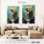 Golden retriever sur une toilette sur toile-940256004