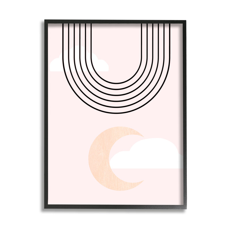«Upside Down Rainbow Arches Crescent Moon Pink Sky», art mural sur toile par Daphne Polselli, H 30 po x l 24 po x P 1,5 po