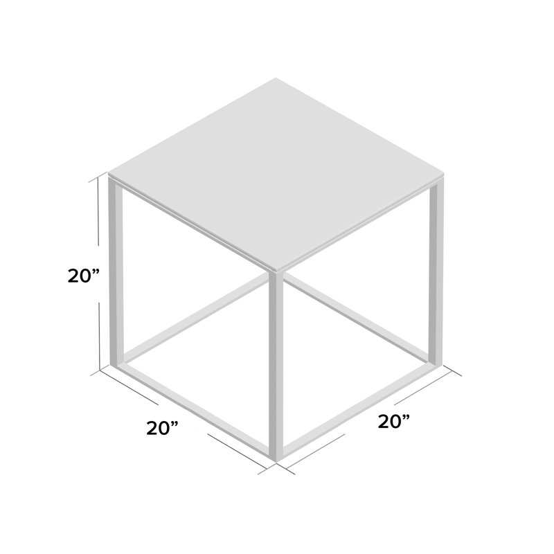 Minimalista End Table, White, Marble