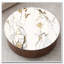 Table basse ronde en bois avec plateau en faux marbre