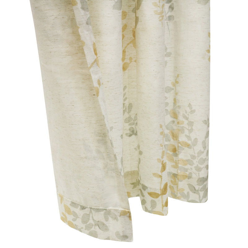 Prenda Grommet Light Filtering Polyester Curtain, 50" W x 108" L, Ivory