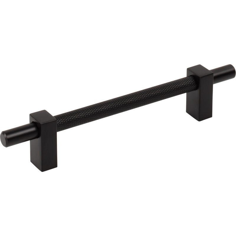 Larkin 3 Knurled Center Bar Pull, 6 5/16", Matte Black