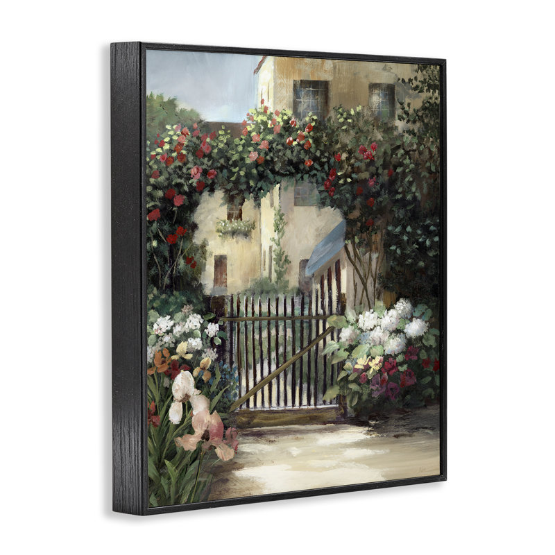 Giclée encadrée par Courtyard Gate, par Nan, H 14 po x l 11 po, Noir