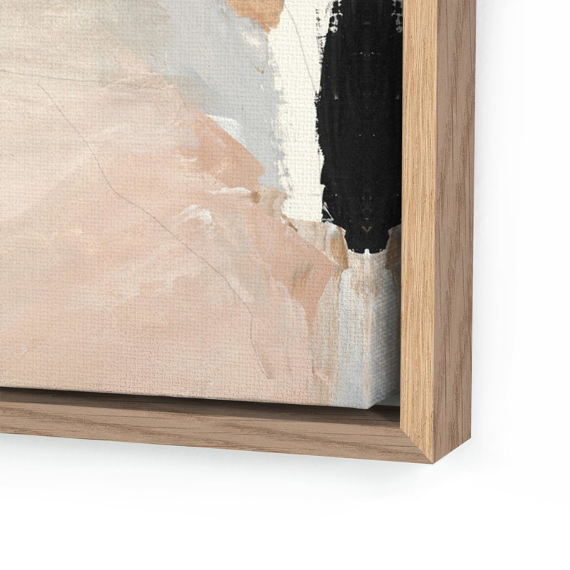 Désert n ° 2 par Melanie Biehle, Cadre flottant en toile de chêne blanc, H 40 po x l 40 po