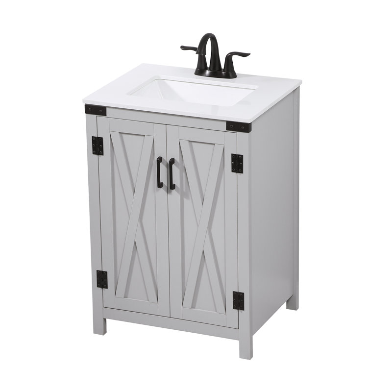 Ensemble de meuble-lavabo simple 24 po Slayton, Gris