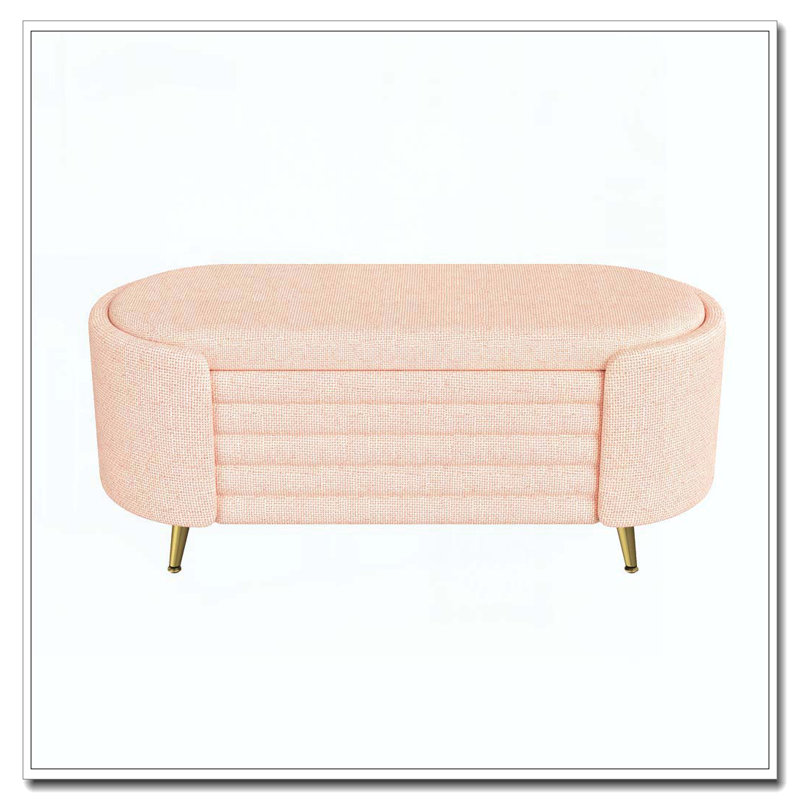 Banc de rangement rembourré Modern, Rose