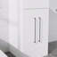 Petit meuble-lavabo simple 16 po, meuble de salle de bain autoportant moderne avec lavabo encastré blanc, armoire de rangement en bois 2 portes