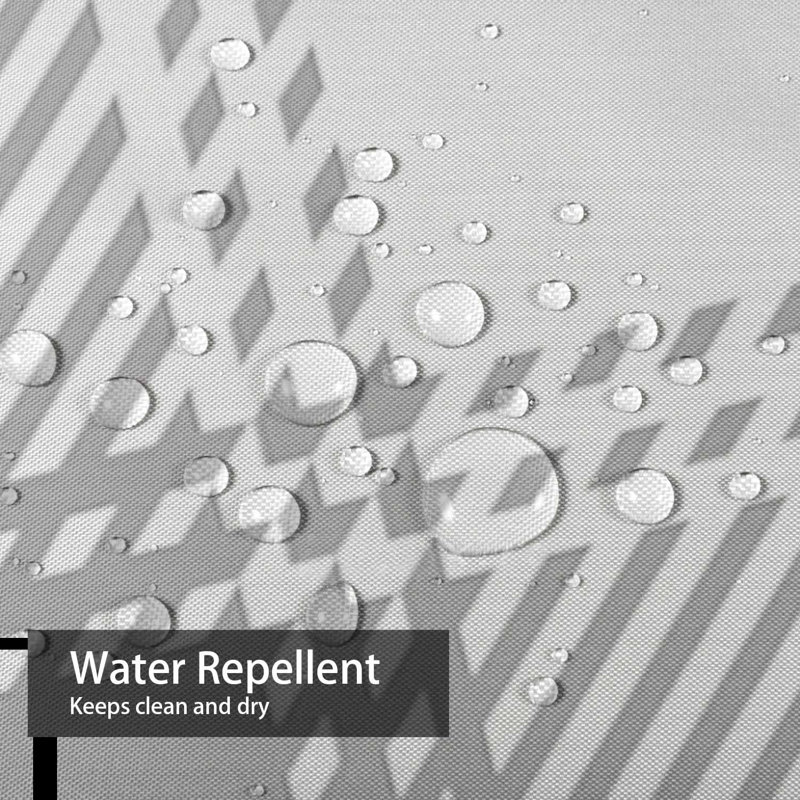 Rideau de douche à carreaux gris à motif abstrait carreaux blancs avec 12 crochets, L 72 po x l 78 po