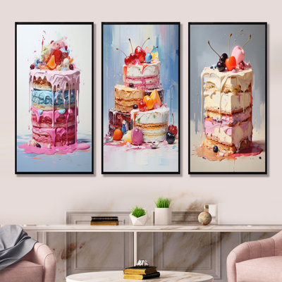 Popart Cake Dessert Sugar Rush - Desserts Canvas Prints Set Of 4
