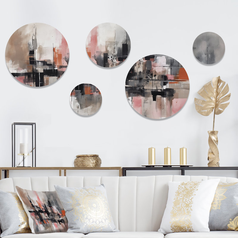Pink Black Minimalims Fludity II - Minimalism Metal Wall Décor