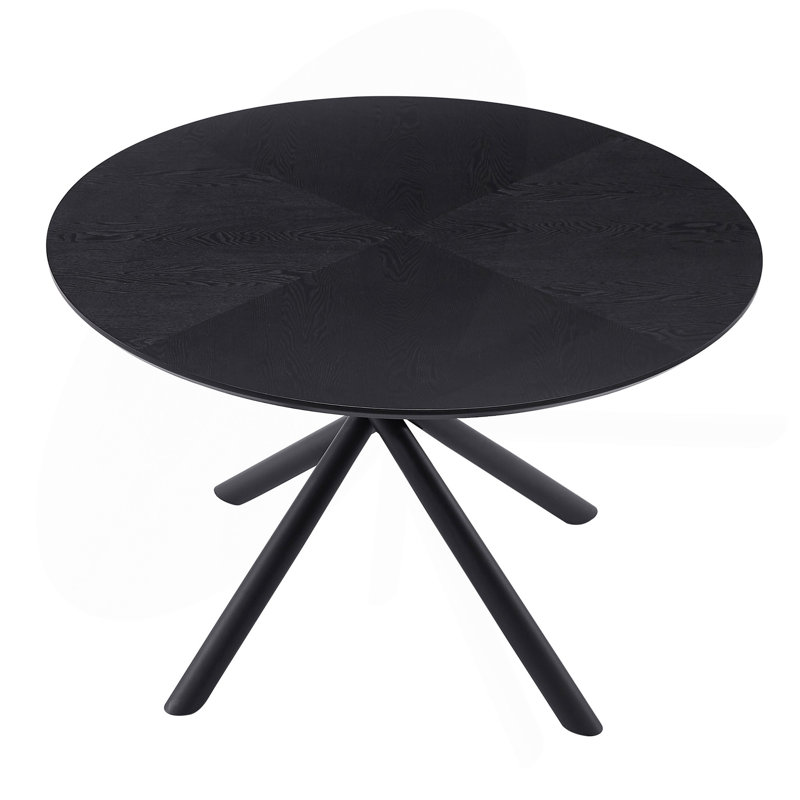 Table basse ronde en MDF et table basse, H 29,75 po x L 47,25 po x l 47,25 po, Black Duplicate