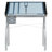 Futura Deluxe Drafting Table With Light Pad Support Bars & Drafting Height Leg Extensions, Silver / Blue Glass