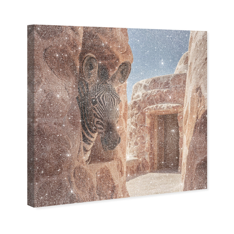 Clay Window Zebra Print by Oliver Gal, 12"H x 12"W, Gallery Wrapped