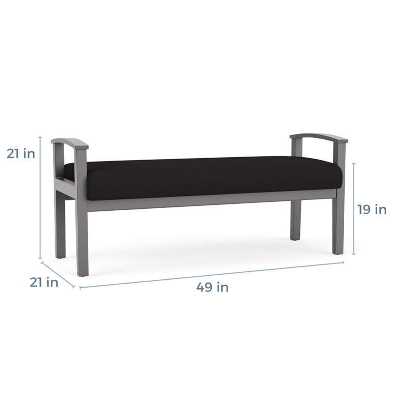 Banc en bois massif Amherst, Étain, Visite libre noire