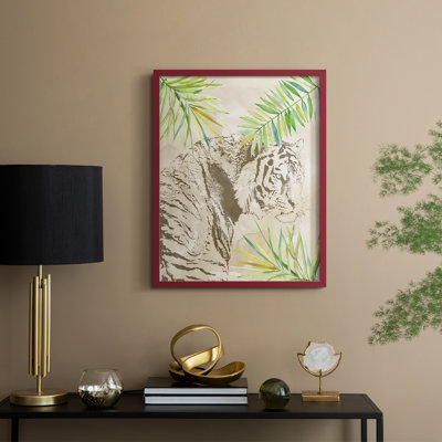 Boho Jungle Cat I, reproduction encadrée - bois massif