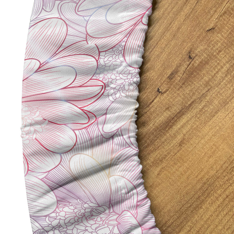 Bungalow Rose Floral Fitted Tablecloth, 64.17" Round